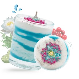 Photo bougie gourmande fleur d'eau