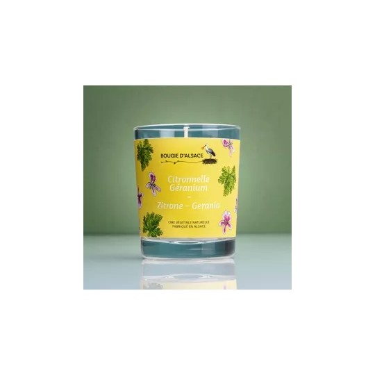 Citronnelle - Géranium - Bougie Naturelle